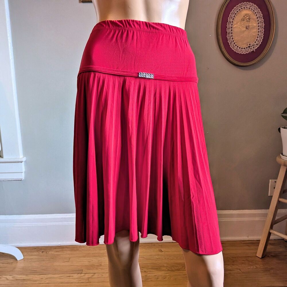 Vintage Y2K JUBI USA Mini Skirt Pleated Rhinestone Whimsigoth Size XS